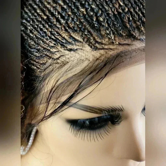 Gorgeous Braided  lace wig, short wig  ombre wigs, afro wig, 100% handmade  NWT - Picture 15 of 17